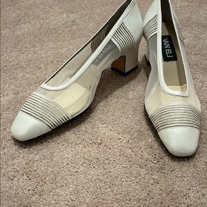 Vaneli Women's Cream and Sheer Heels